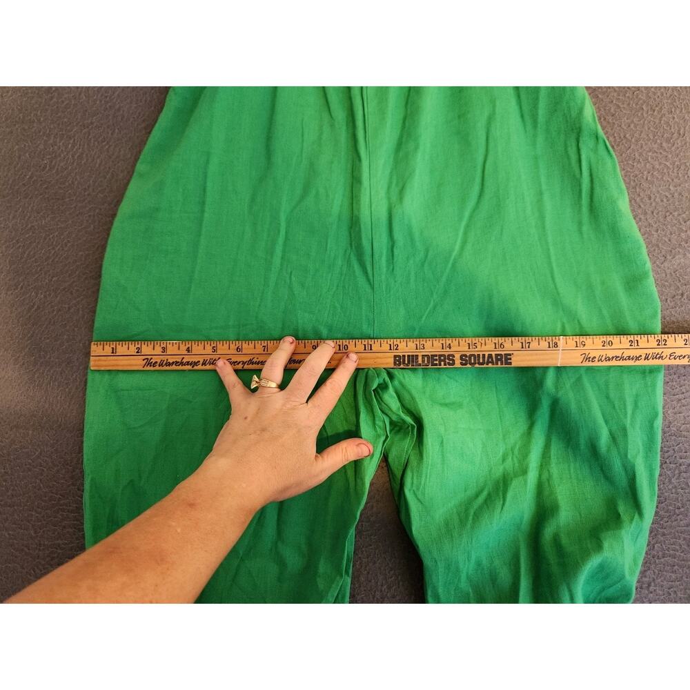 Anthropologie If By Sea Size L Jumpsuit Wide Leg Coastal Kelly Green Smocked NWT - Picture 7 of 15